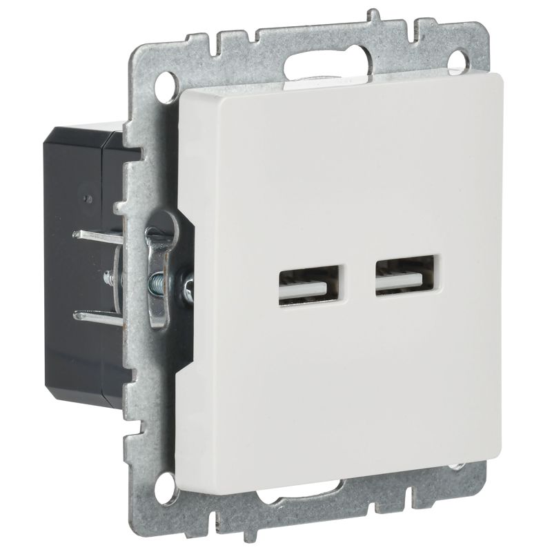 Розетка BRITE USB A+A 3.1А РЮ10-1-БрБ механизм бел. IEK BR-U21-D31-K01