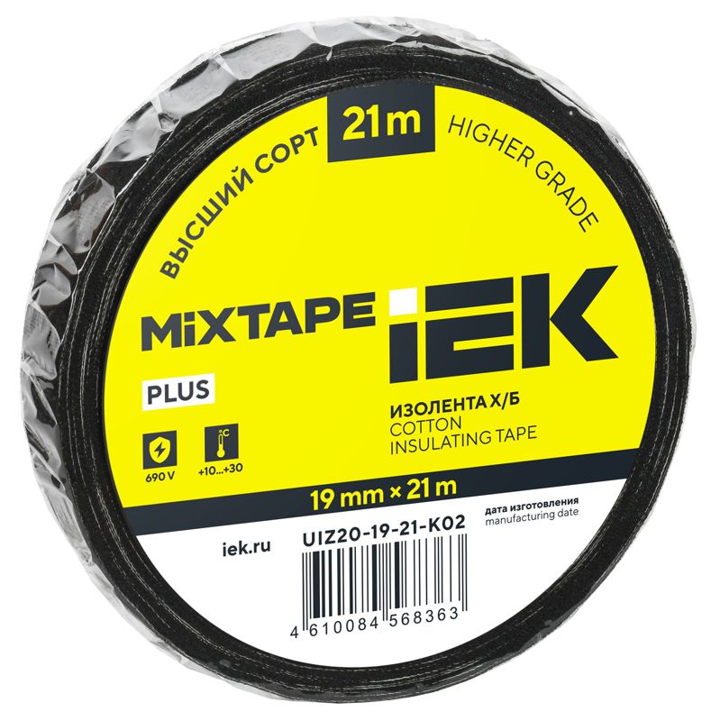 Изолента Х/Б 19мм 21м MIXTAPE 5 IEK UIZ20-19-21-K02