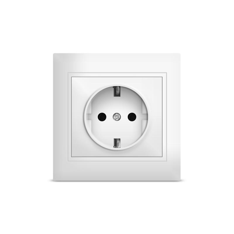 Розетка 1-м СП Севиль 16А IP20 с заземл. бел. UNIVersal С0028