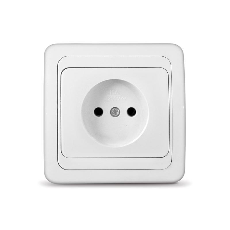 Розетка 1-м СП Валери 16А IP20 без заземл. бел. UNIVersal В0022