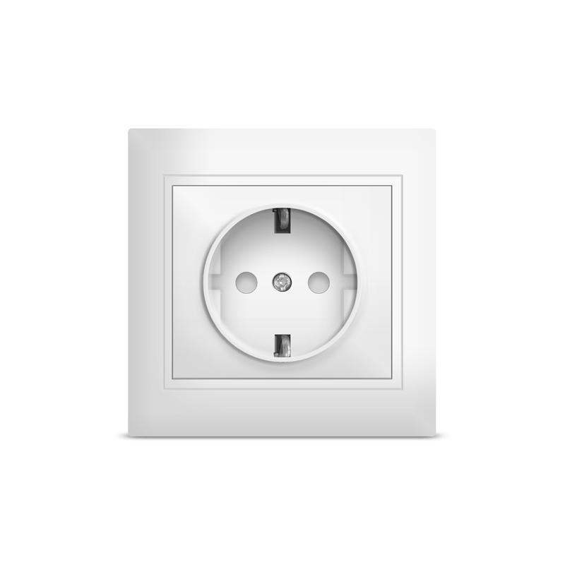 Розетка 1-м СП Севиль 16А IP32 с заземл. защ. шторки бел. UNIVersal С0049