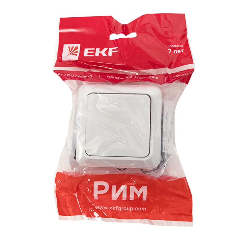 Рим Выключатель 1-клавишный 10А белый EKF | ENV10-021-10 | EKF