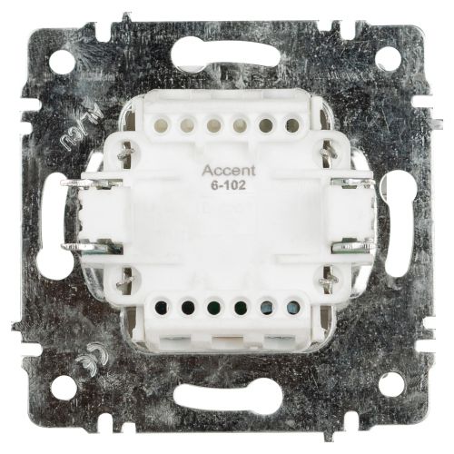 Выключатель 1-кл. СП Accent 6-102-01 10А IP20 250В с подсветкой AL/CU бел. Intro Б0063445