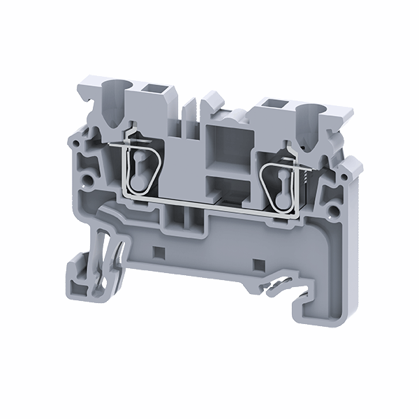 Клемма проходная пружинная OptiClip CХ-2.5-I-24A-(0.2-2.5) сер. КЭАЗ 289711