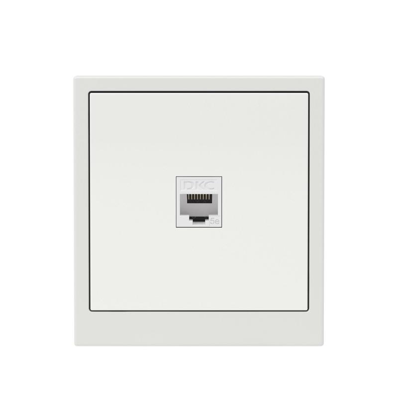 Розетка компьютерная 1-м KANT RJ45 кат.5E без шторки бел. песок DKC 7010663
