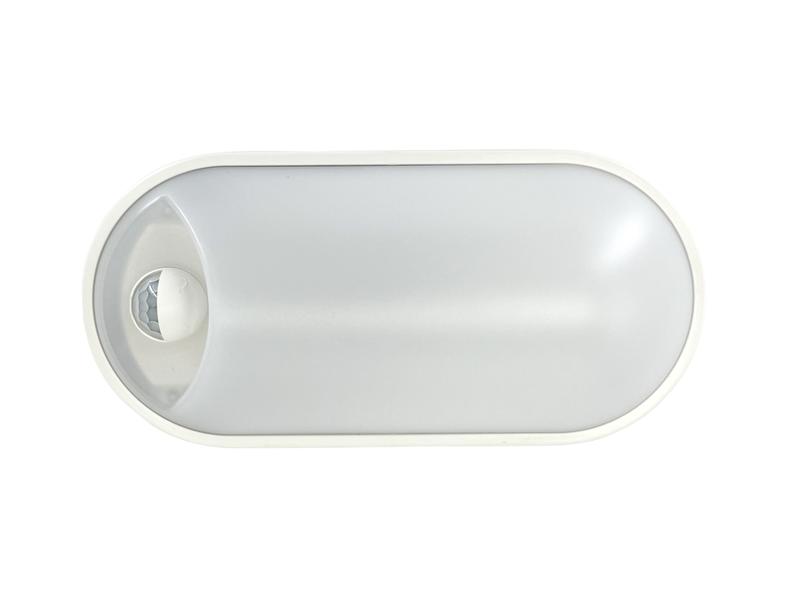 Светильник светодиодный WP 15 C 12W OP 840 W10L22 WH MDM 220х106х60мм 12Вт 4000К IP65 ЖКХ овал. пылевлагозащ. с датчиком движения бел. 15071524500