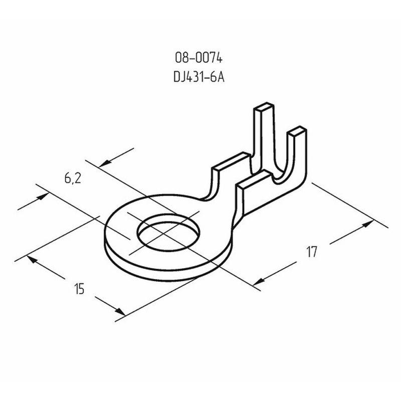 Наконечник кольцевой d6.2мм 0.5-0.8кв.мм НК 6-0.5-0.8 Rexant 08-0074