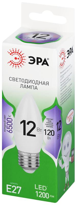 Лампа светодиодная  GREEN LINE LED B35-12W-865-E27 GL E27 12 Вт свеча холодный свет | Б0067127 | ЭРА