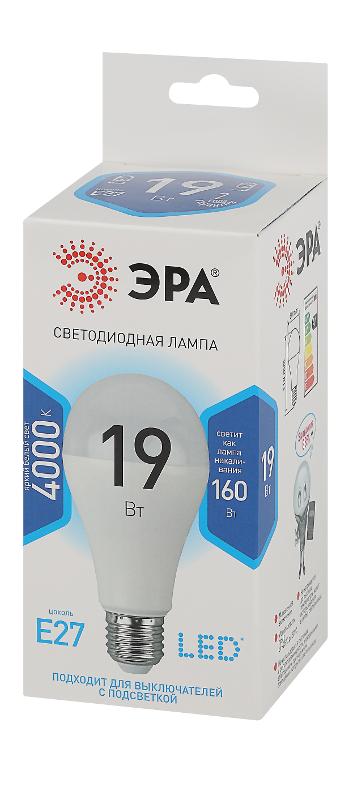 Лампа светодиодная LED 19Вт Е27 4000К A65-19W-840-E27 | Б0031703 | ЭРА