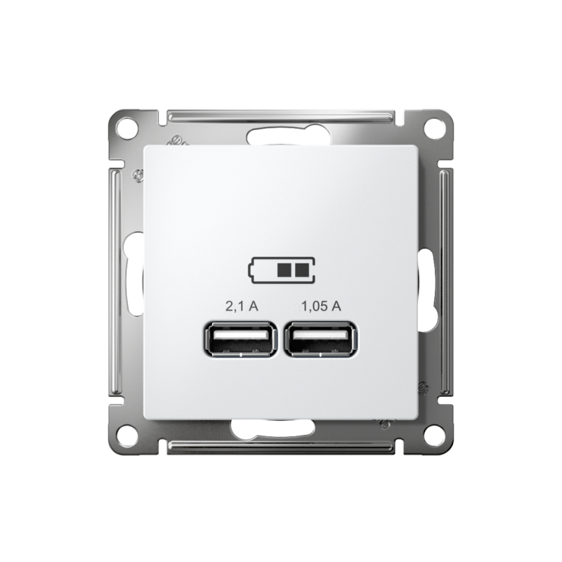 Розетка USB AtlasDesign тип A+A 5В 1х2.1А 2х1.05А механизм бел. SE ATN000133