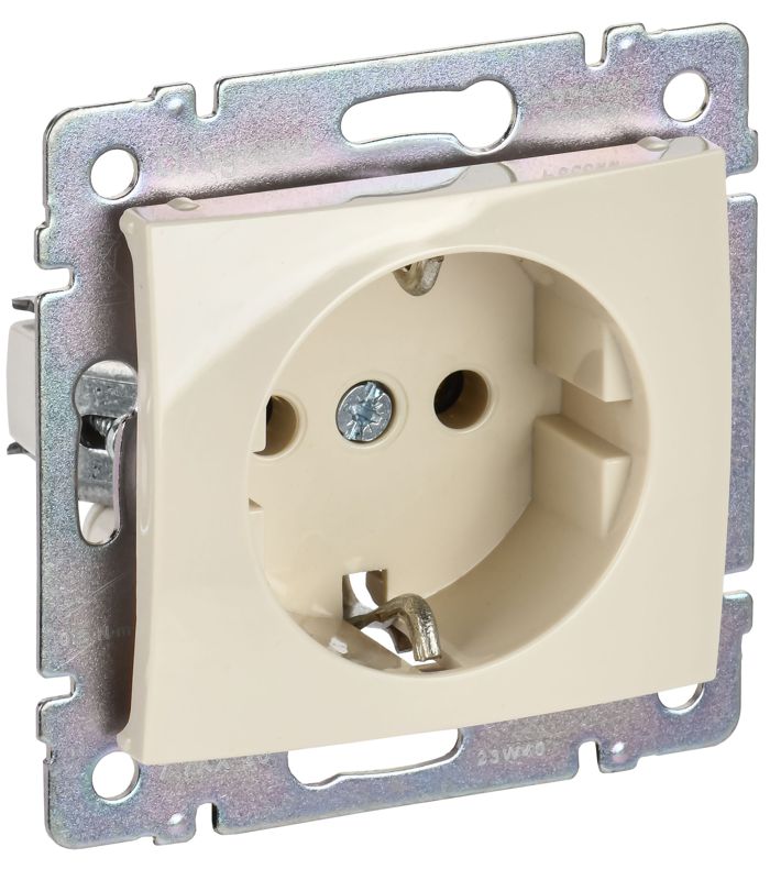 Розетка 1-м СП Valena 16А IP21 230/250В 2P+E с заземл. защ. шторки на винтах механизм сл. кость IEK 774321