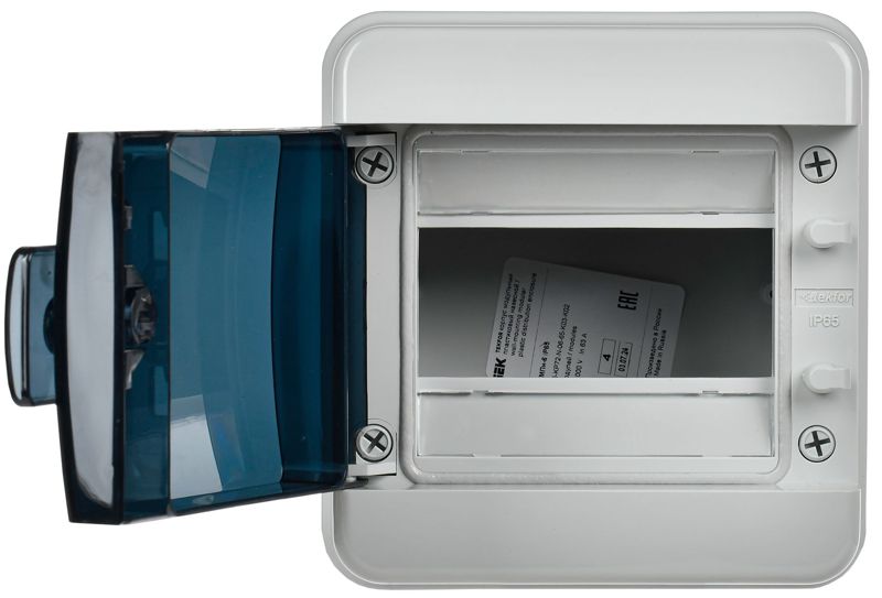 Корпус КМПн-6 TEKFOR IP65 черн. прозр. дверь пластик. IEK TF5-KP72-N-06-65-K03-K02