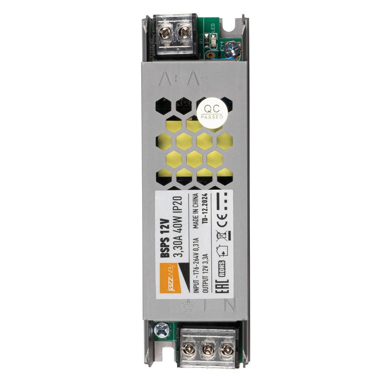 Блок питания для светодиод. ленты BSPS 40Вт 3.3А 12В IP20 метал. JazzWay 3329334A