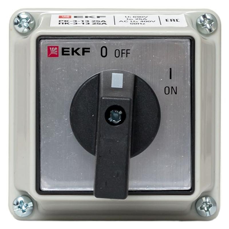 Переключатель кулачковый ПК-3-13 25А 3P "ВКЛ-ВЫКЛ" IP65 EKF PROxima | pk-3-13-25 | EKF