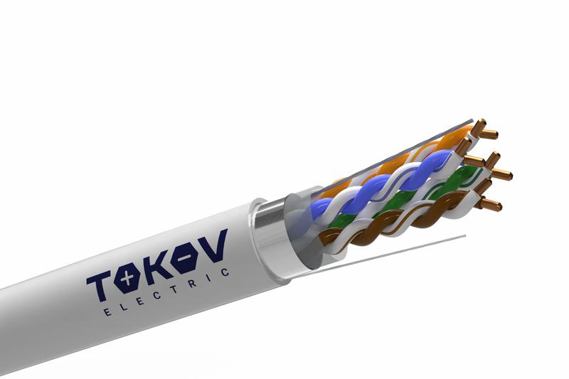 Кабель витая пара F/UTP 4х2х24AWG(0.48мм) кат.5E PVC indoor Fluke tested 305м (м) TOKOV ELECTRIC TKE-C06-F/UTP-42-5E-305