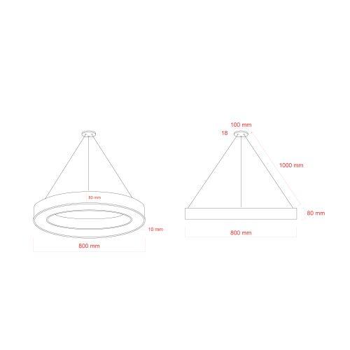 Светильник светодиодный Geometria Ring SPO-134-W-40K-056 56Вт 4000К 4200Лм IP40 800х80 бел. подвесной драйвер внутри ЭРА Б0058906