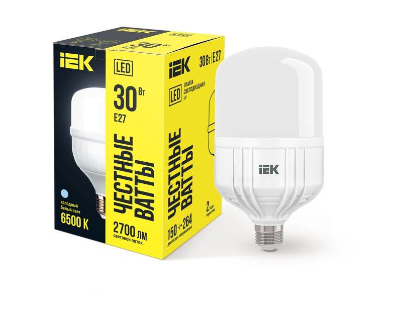 Лампа светодиодная HP 30Вт 230В 6500К E27 IEK LLE-HP-30-230-65-E27