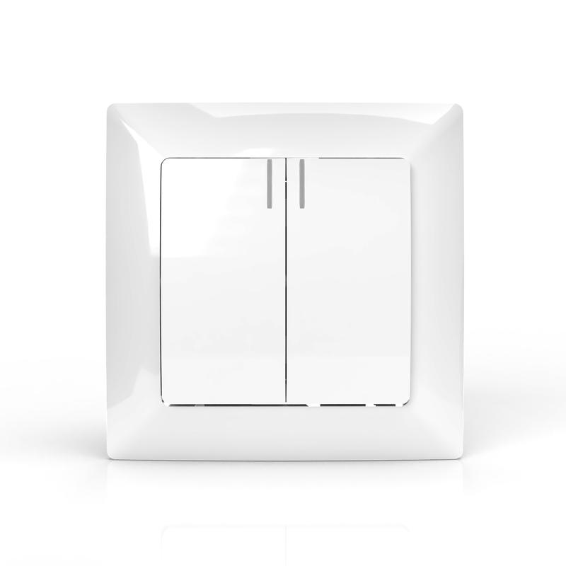 Выключатель 2-кл. СП AVA 10А IP20 с индикатором в сборе бел. TOKOV ELECTRIC TKL-AV-V2IF-C01