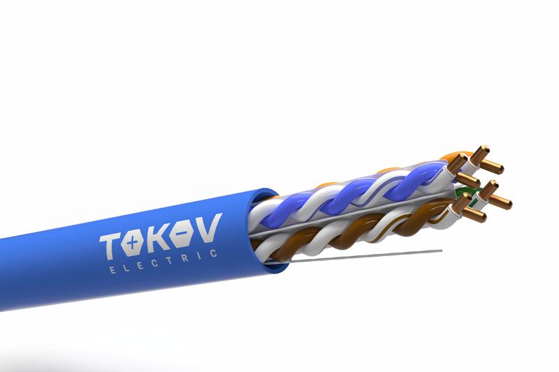 Кабель витая пара U/UTP 4х2х23AWG(0.57мм) кат.6 PVC indoor Fluked tested 305м (м) PRO TOKOV ELECTRIC TKP-C08-U/UTP-42-6-305