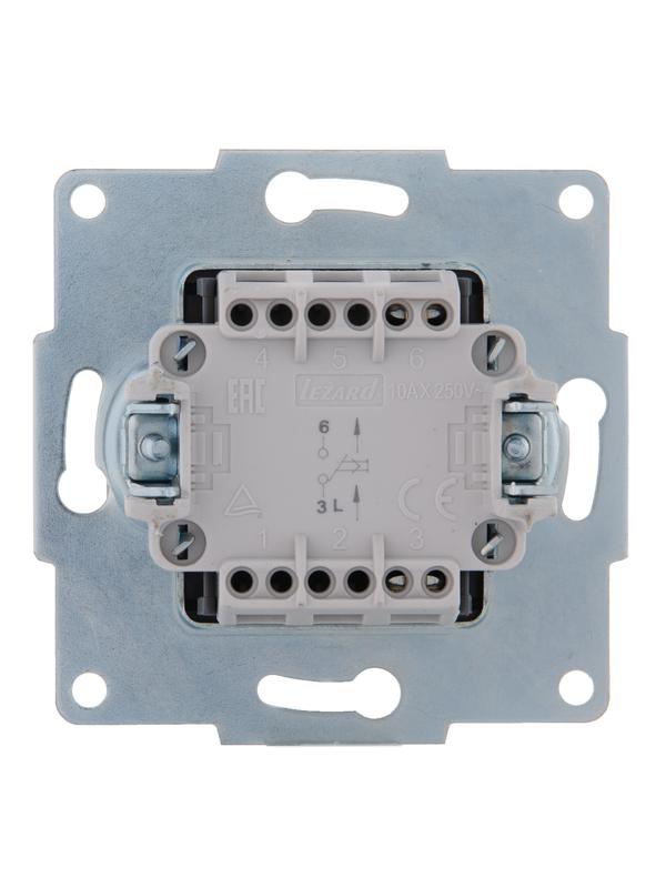 Механизм кнопки звонка 1-кл. 1п СП Karina 10А IP20 бел. LEZARD 707-0288-103