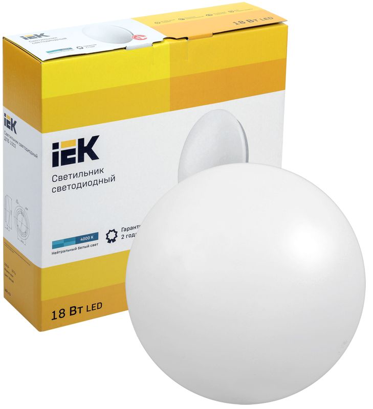 Светильник светодиодный ДПБ 1002 18Вт 4000К IP20 круг бел. IEK LDPB0-1002-18-4000-K01
