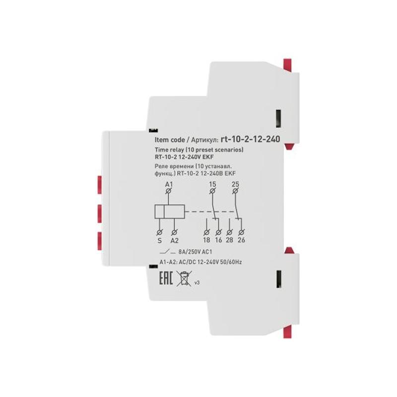 Реле времени (10 устанавл. функц.) RT-10 12-240В EKF PROxima|rt-10-12-240|EKF