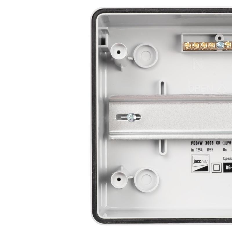 Бокс модульный накладной PDB/W 3008 GR (ЩРН-ПГ- 8) IP65 пластик. Pro JazzWay 5071988