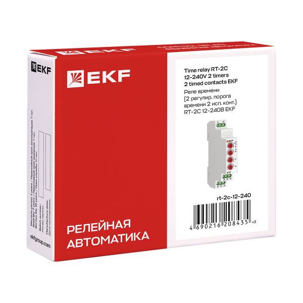 Реле времени RT-2C 12-240В 2 регулир. порога времени 2 исп. конт. PROxima EKF rt-2c-12-240