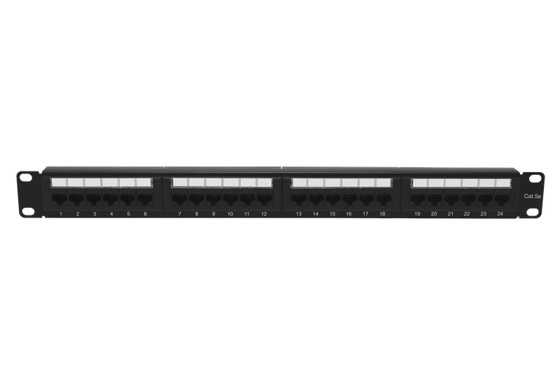Патч-панель 19дюйм 1U кат.5E неэкранир. 24 порта RJ-45 Dual IDC с задн. кабельным организатором TOKOV ELECTRIC TKE-PP-5E-1U-24P-UTP-CO