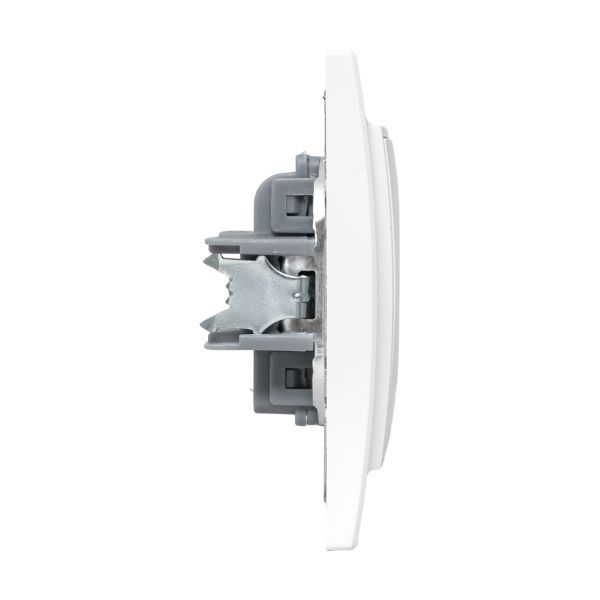 Розетка 1-м СП Минск 16А IP20 с заземл. защ. шторки бел. Basic EKF ERR16-028-100