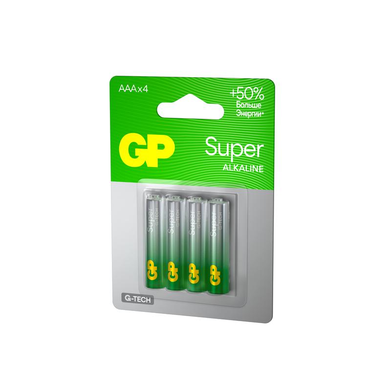 Элемент питания алкалиновый AAA/LR03 1.5В Super Alkaline G-Tech 24AA21-2CRSBC4 40/160 (блист.4шт) GP 1220