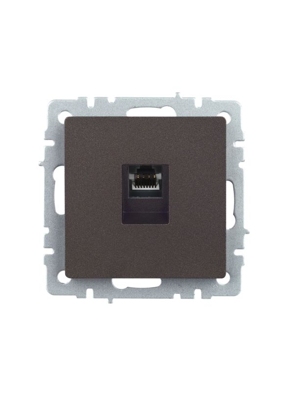 Розетка компьютерная СП RJ45 кат.5E BRITE РК10-БрТБ механизм бронза IEK BR-K10-1-K45