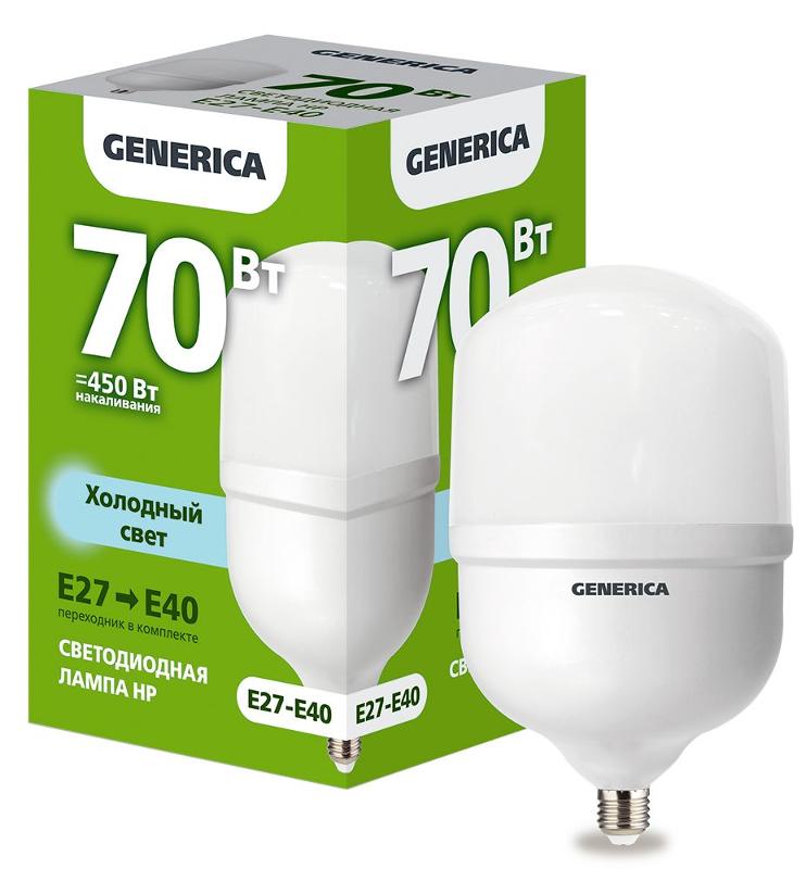 Лампа светодиодная HP 70Вт 230В 6500К E27-E40  | LL-HP-70-230-65-E27-E40-G | GENERICA