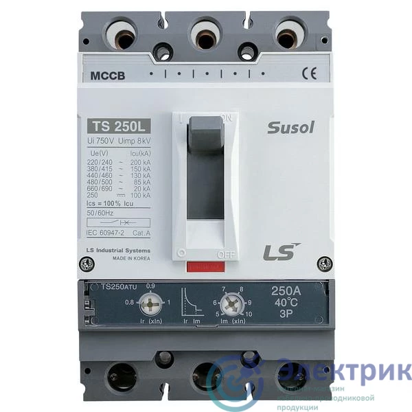 Автоматический выключатель TS250N (50kA) FMU 125A 3P3T | 0105020700 | Lsis