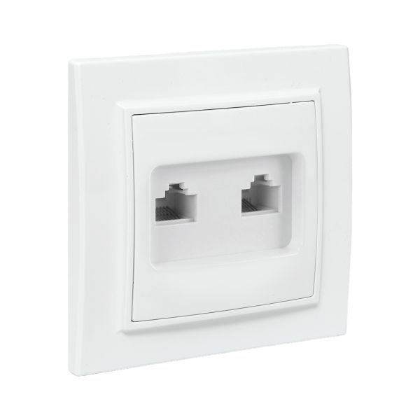 Розетка компьютерная 2-м СП Минск RJ45 бел. EKF ERK02-035-10