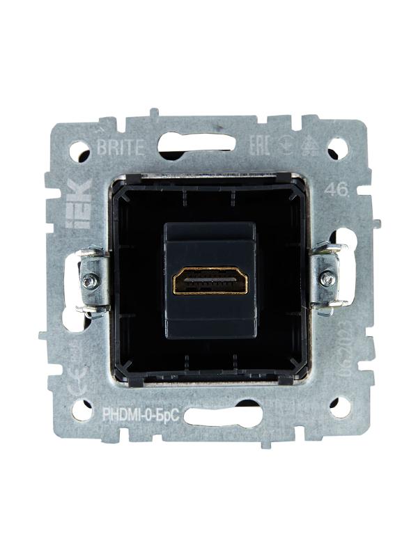 BRITE Розетка HDMI РHDMI-0-БрС сталь  | BR-H10-K46 | IEK