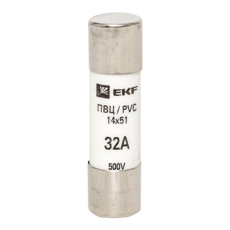 Плавкая вставка цилиндрическая ПВЦ (14х51) 32А | pvc-14x51-32 | EKF