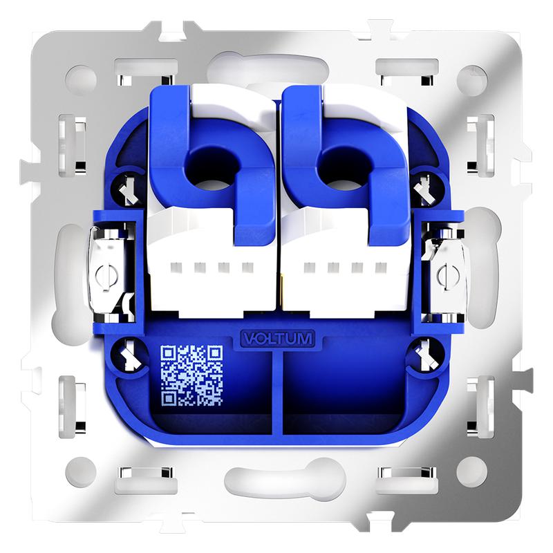 Розетка компьютерная 2-м СП S70 RJ45 + RJ45 кат.6 механизм бел. глянцевый Voltum VLS060201