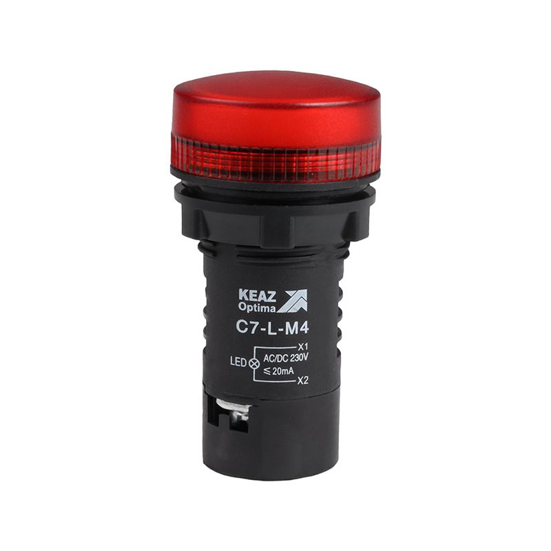 Лампа светодиодная OptiSignal Compact D22 С7-L-M4 красн. 230В AC/DC XB7EV04MP КЭАЗ 362160
