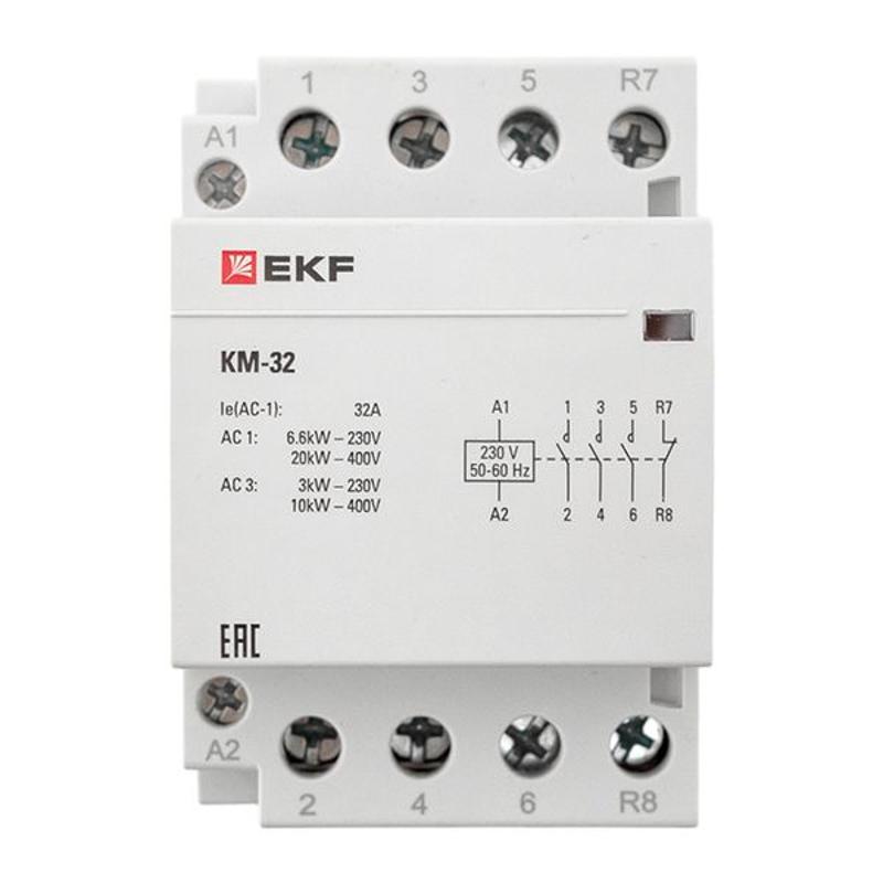 Контактор модульный КМ 32А 3NО+NC (3 мод.) EKF PROxima | km-3-32-31 | EKF
