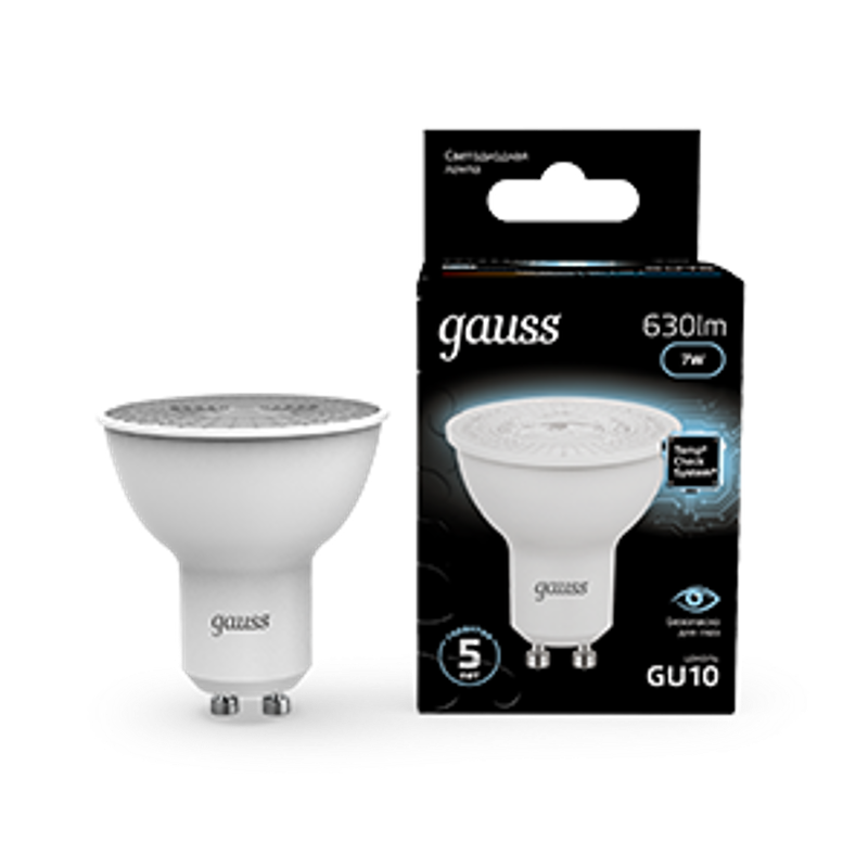 Лампа светодиодная LED 7Вт GU10 220В 4100К MR16 | 101506207 | Gauss