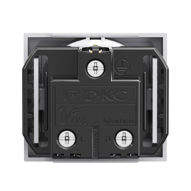 Розетка 1-м 2мод. Viva 16А IP20 2P+E с заземл. защ. шторки сер. DKC 45025