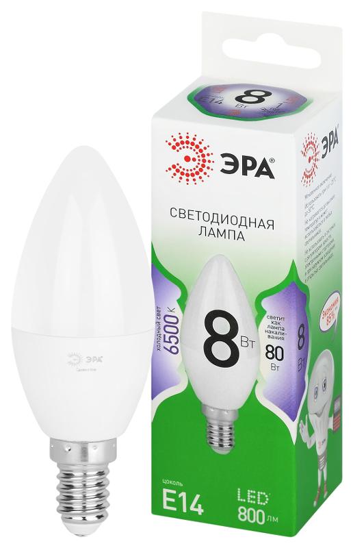 Лампа светодиодная  GREEN LINE LED B35-8W-865-E14 GL E14 8 Вт свеча холодный свет | Б0067101 | ЭРА