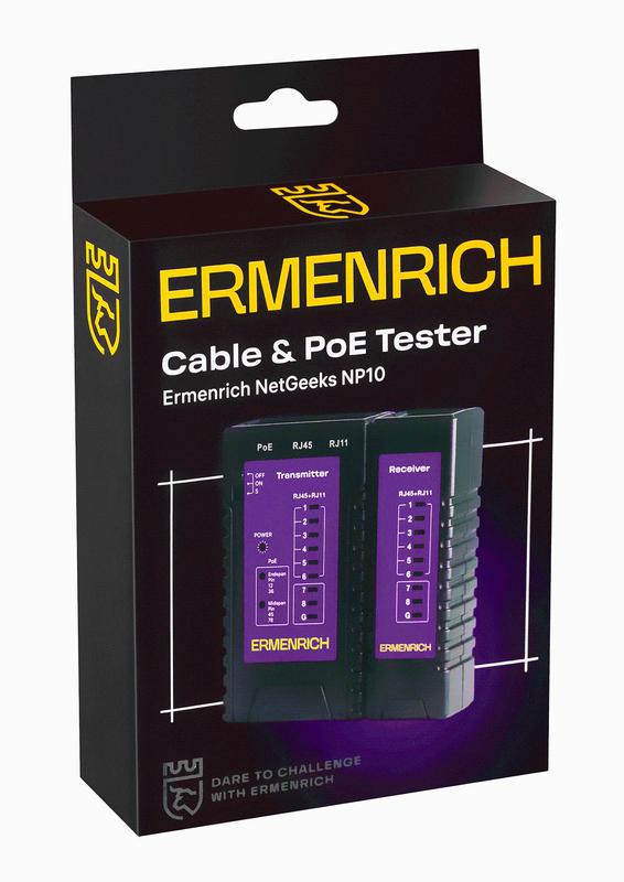 Тестер кабельный NetGeeks NP10 фиолет. Ermenrich 85300