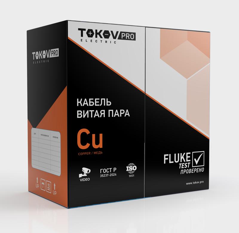 Кабель витая пара U/UTP 4х2х24AWG(0.52мм) кат.5E PE outdoor Fluke tested 305м (м) PRO TOKOV ELECTRIC TKP-C05-U42-5E-RU-OD
