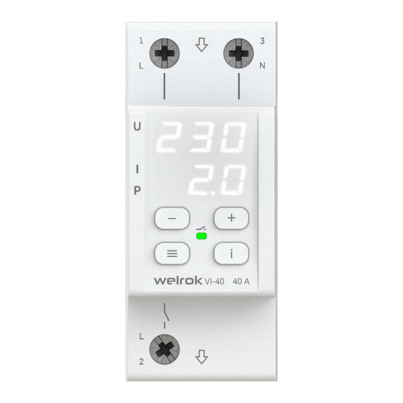 Реле контроля напряжения и тока VI-40 1ф 40А | 4660251140236 | Welrok