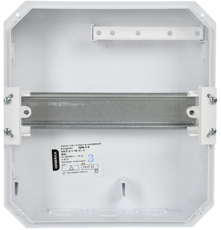 Бокс ЩРВ-П-8 мод. встраив. пластик IP41 GENERICA MKP12-V-08-41-G