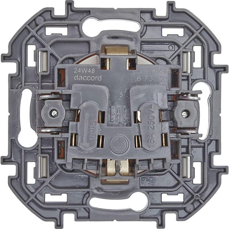 Розетка 1-м СП Inspiria 16А IP20 250В 2P+E немецк. стандарт механизм сл. кость IEK 673721