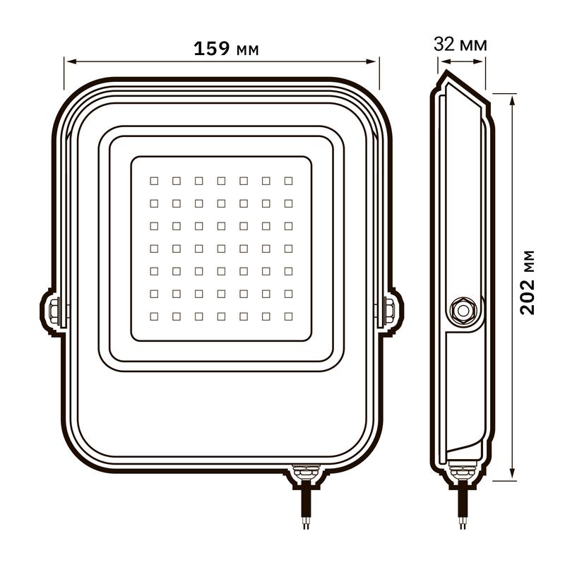 Прожектор светодиодный PFL-V 50Вт 6500К IP65 ДО JazzWay 5039735
