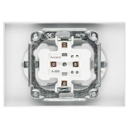 Розетка 2-м СП Accent 6-205-01 16А IP20 250В 2P+E Schuko AL/CU бел. Intro Б0063485